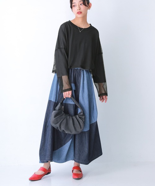 osharewalker（オシャレウォーカー）の「【廃盤】『メッシュドッキングカットソー』（Tシャツ/カットソー・レディース・ネイビー/ブラック・FREE）」の17枚目の写真