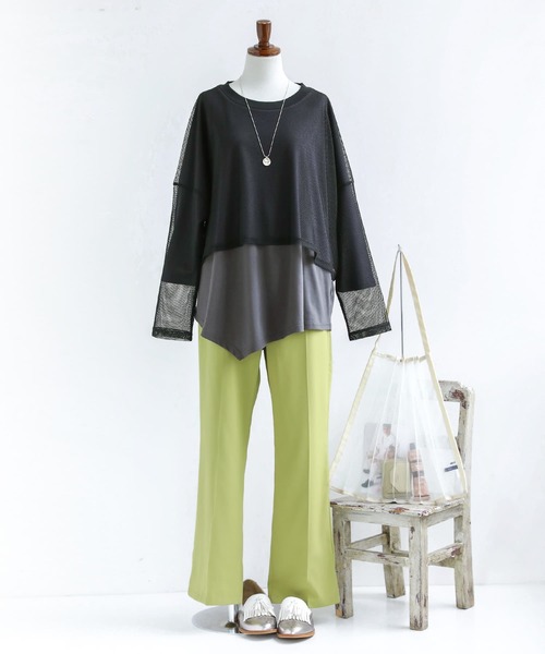 osharewalker（オシャレウォーカー）の「【廃盤】『メッシュドッキングカットソー』（Tシャツ/カットソー・レディース・ネイビー/ブラック・FREE）」の19枚目の写真