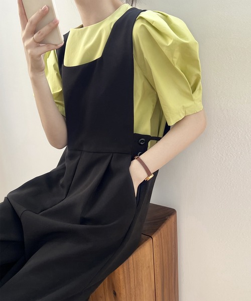 aimoha(アイモハ)の「OL風オールインワン(つなぎ/オールインワン・レディース・ブラック/ダークグレー・MEDIUM/LARGE)」の18枚目の写真
