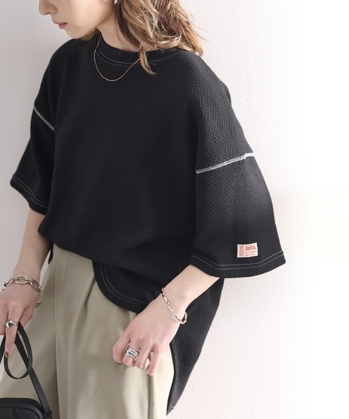Java（ジャバ）の「《JaVa ジャバコラボ》ふんわり触感。変形裏毛オーバートップス（Tシャツ/カットソー・メンズ・ホワイト/ブラック/チャコールグレー・X-LARGE/LARGE/MEDIUM/SMALL）」の2枚目の写真