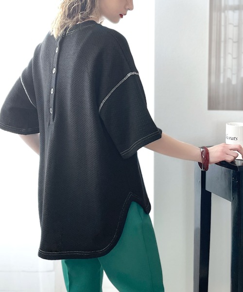 Java（ジャバ）の「《JaVa ジャバコラボ》ふんわり触感。変形裏毛オーバートップス（Tシャツ/カットソー・メンズ・ホワイト/ブラック/チャコールグレー・X-LARGE/LARGE/MEDIUM/SMALL）」の7枚目の写真