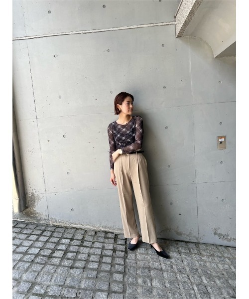 MOUSSY（マウジー）の「HW TUCK TROUSERS（スラックス・レディース・ブラック/ダークグリーン/ベージュ・1/2）」の19枚目の写真