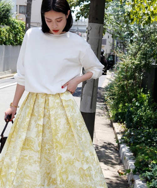 ELFRANK（エルフランク）の「アニマル柄ジャガードタックフレアロング