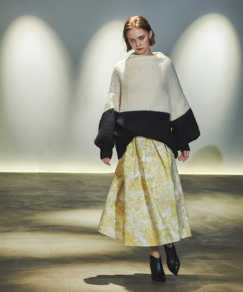 SHIPS　アニマル柄ジャガードロングスカート ELFRANK（エルフランク）の「アニマル柄ジャガードタックフレアロング