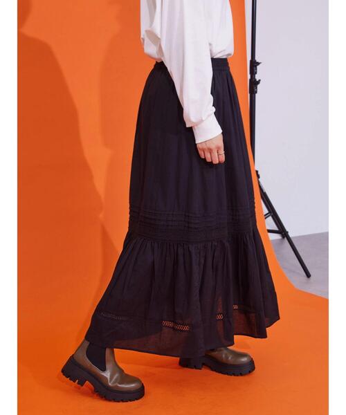 AMERICAN HOLIC（アメリカンホリック）の「ティアードレーススカート（スカート・レディース・ブラック/オフホワイト・FREE）」の21枚目の写真