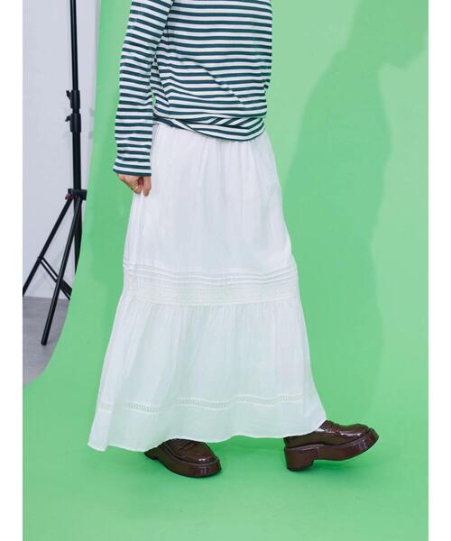 AMERICAN HOLIC（アメリカンホリック）の「ティアードレーススカート（スカート・レディース・ブラック/オフホワイト・FREE）」の22枚目の写真