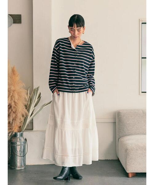 AMERICAN HOLIC（アメリカンホリック）の「ティアードレーススカート（スカート・レディース・ブラック/オフホワイト・FREE）」の5枚目の写真