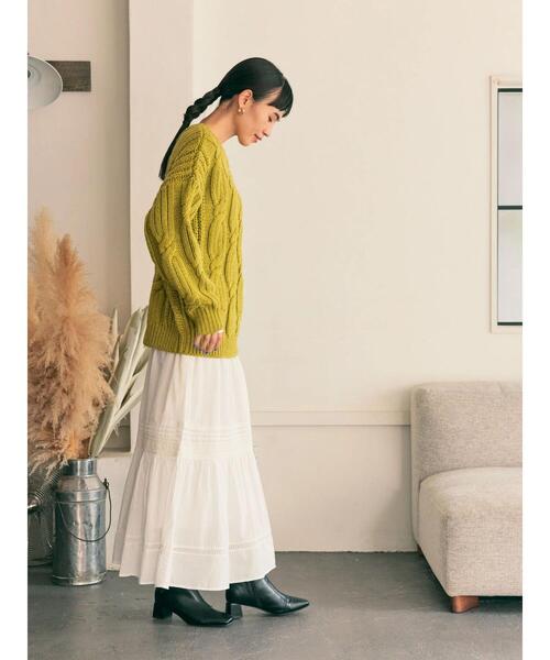 AMERICAN HOLIC（アメリカンホリック）の「ティアードレーススカート（スカート・レディース・ブラック/オフホワイト・FREE）」の6枚目の写真