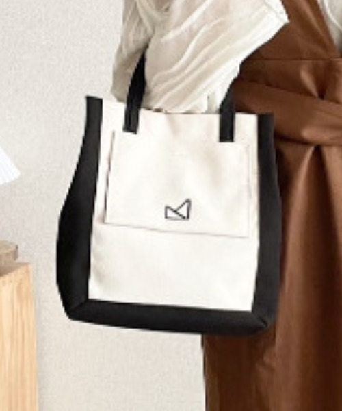 maison vert（メゾンヴェール）の「【撥水・多収納】ロゴ2WAYミニトート（トートバッグ・レディース・ブラック/キャメル・FREE）」の2枚目の写真