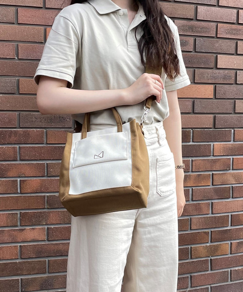 maison vert（メゾンヴェール）の「【撥水・多収納】ロゴ2WAYミニトート（トートバッグ・レディース・ブラック/キャメル・FREE）」の13枚目の写真