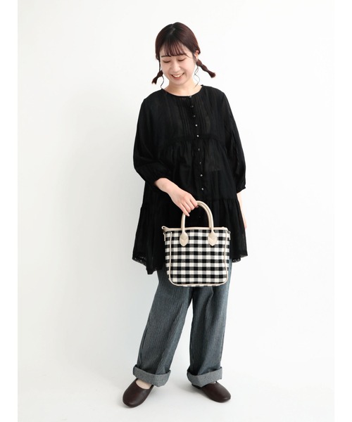 Samansa Mos2(サマンサ モスモス)の「レースティアードチュニック(シャツ/ブラウス・レディース・ブラック/ブラウン/オフホワイト・フリ-)」の10枚目の写真