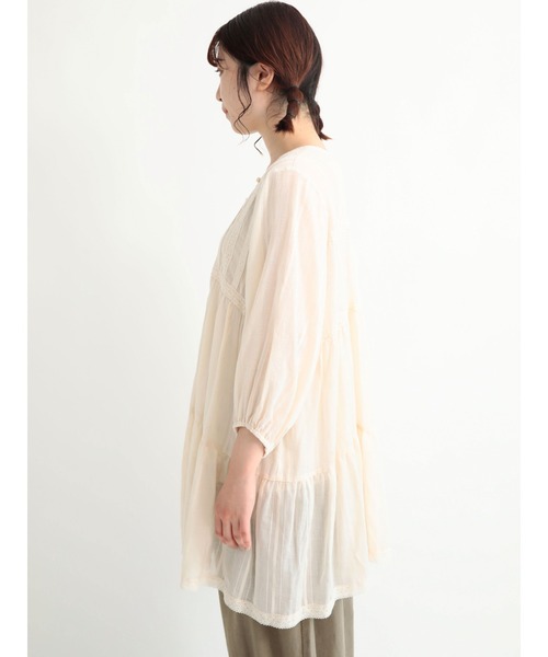 Samansa Mos2(サマンサ モスモス)の「レースティアードチュニック(シャツ/ブラウス・レディース・ブラック/ブラウン/オフホワイト・フリ-)」の18枚目の写真