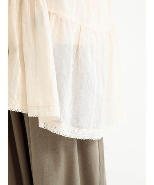 Samansa Mos2(サマンサ モスモス)の「レースティアードチュニック(シャツ/ブラウス・レディース・ブラック/ブラウン/オフホワイト・フリ-)」の9枚目の写真