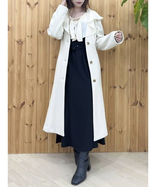 dazzlin（ダズリン）の「ラッフルカラー付長袖ドッキングカットリブ