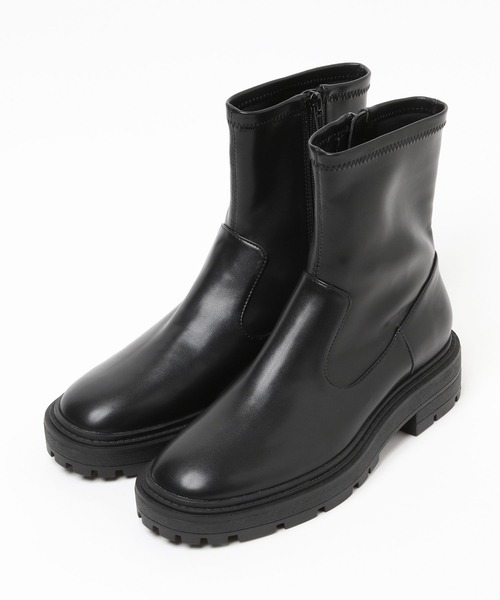 GLOBAL WORK（グローバルワーク）の「らくっションストレッチ厚底/124230（ブーツ・レディース・アイボリー/ブラック・MEDIUM/LARGE/SMALL）」の2枚目の写真