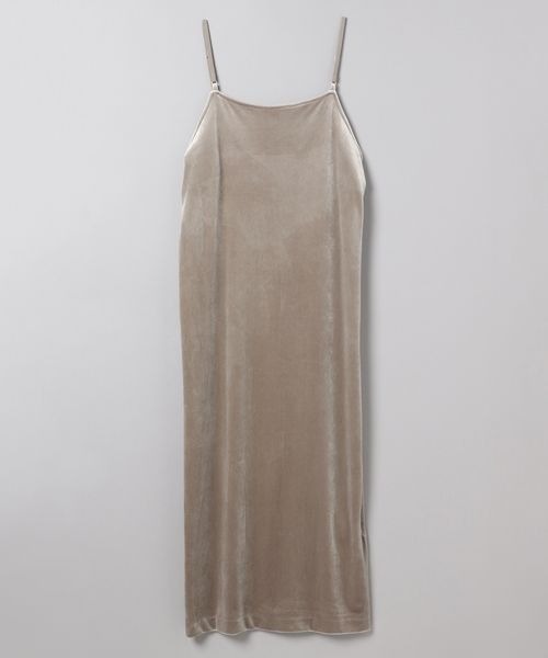 JEANASIS（ジーナシス）の「Iラインベロアキャミワンピース/162326（ワンピース・レディース・ブラウン/ベージュ/ネイビー・FREE）」の2枚目の写真