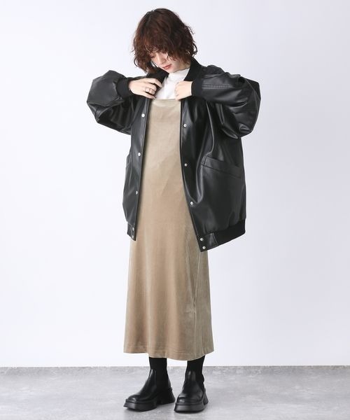 JEANASIS（ジーナシス）の「Iラインベロアキャミワンピース/162326（ワンピース・レディース・ブラウン/ベージュ/ネイビー・FREE）」の19枚目の写真