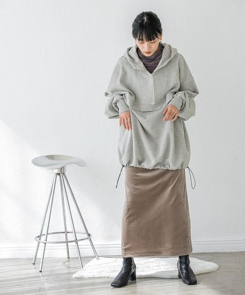 JEANASIS（ジーナシス）の「Iラインベロアキャミワンピース/162326（ワンピース・レディース・ブラウン/ベージュ/ネイビー・FREE）」の13枚目の写真