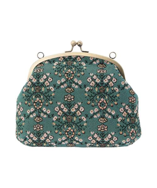 Samansa Mos2（サマンサ モスモス）の「ゴブラン織りがまぐちショルダーバッグ（ハンドバッグ・レディース・ブラック/ベージュ/グリーン・ﾌﾘ-）」の13枚目の写真