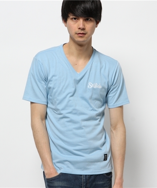 VENCEEXCHANGE(ヴァンスエクスチェンジ)の「1ポイントチェーン刺繍Tシャツ(Tシャツ/カットソー・メンズ・オフホワイト/ブラック/ライトブルー/ピンク・MEDIUM/SMALL/LARGE)」の1枚目の写真