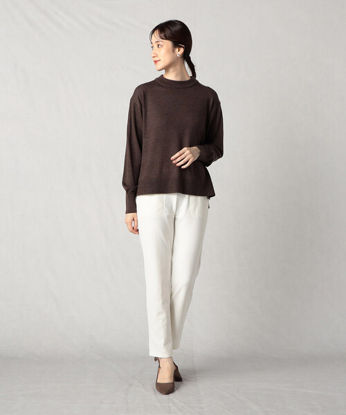 Comme　Ca　Mature（コムサマチュア）の「裏起毛　ハイテンションパンツ（その他パンツ・レディース・アイボリー/ブラック/チャコール・MEDIUM/LARGE）」の4枚目の写真