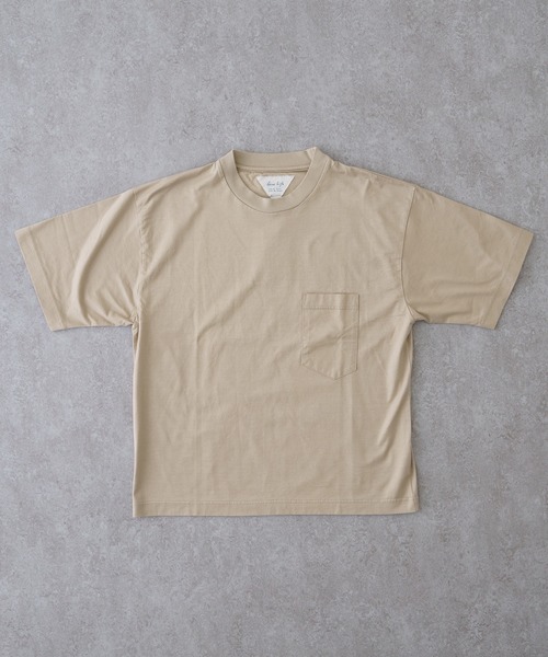 BRICK & SONS（ブリックアンドサンズ）の「オーガニックコットンTシャツ（Tシャツ/カットソー・メンズ・ブルー/ベージュ/ブラウン/ブラック・L/M）」の2枚目の写真