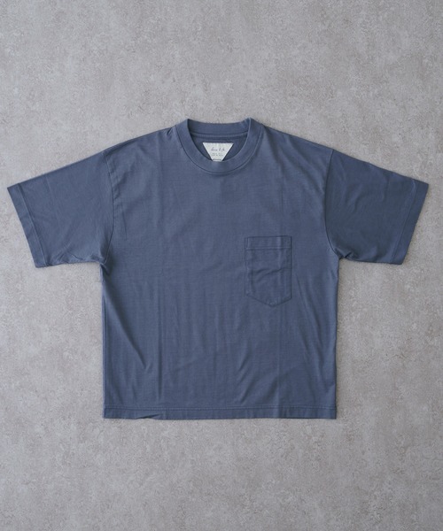 BRICK & SONS（ブリックアンドサンズ）の「オーガニックコットンTシャツ（Tシャツ/カットソー・メンズ・ブルー/ベージュ/ブラウン/ブラック・L/M）」の4枚目の写真