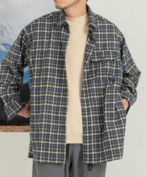 EKAL(エカル)の「ジャーニープットオンチェックシャツ(シャツ/ブラウス・メンズ・レッド/ブルー・MEDIUM/LARGE)」の4枚目の写真