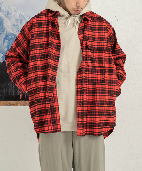 EKAL(エカル)の「ジャーニープットオンチェックシャツ(シャツ/ブラウス・メンズ・レッド/ブルー・MEDIUM/LARGE)」の16枚目の写真