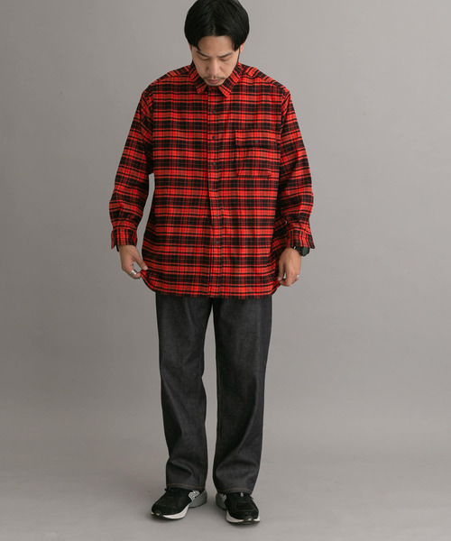 EKAL(エカル)の「ジャーニープットオンチェックシャツ(シャツ/ブラウス・メンズ・レッド/ブルー・MEDIUM/LARGE)」の17枚目の写真