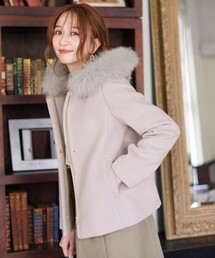 2WAYスーペリアファインウールモッサ コート anySiS　アイボリー ANY SIS 【美人百花11月号掲載】2WAYスーペリアファインウールモッサ