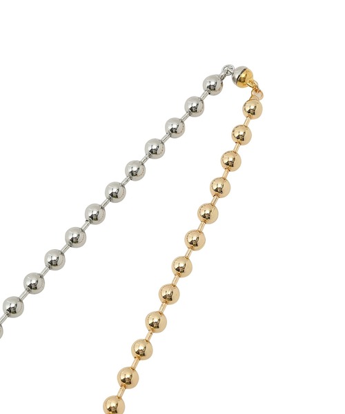 VIS(ビス)の「【3WAY】バイカラーマグネットボールチェーンネックレス(ネックレス・レディース・ゴールド系その他/シルバー・FREE)」の4枚目の写真
