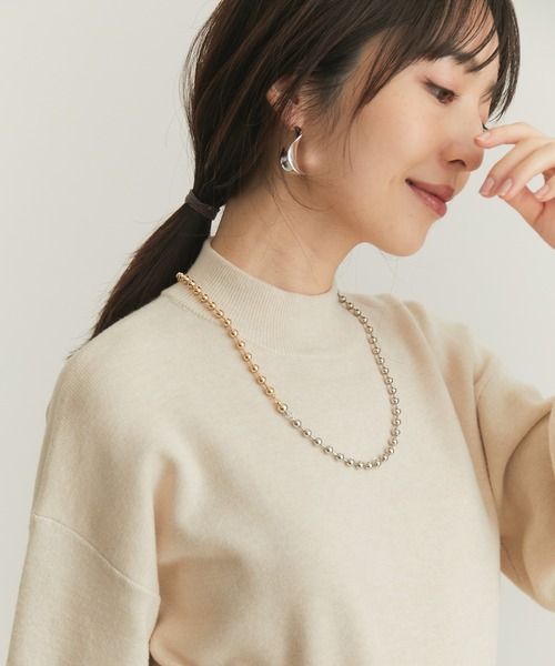 VIS(ビス)の「【3WAY】バイカラーマグネットボールチェーンネックレス(ネックレス・レディース・ゴールド系その他/シルバー・FREE)」の8枚目の写真