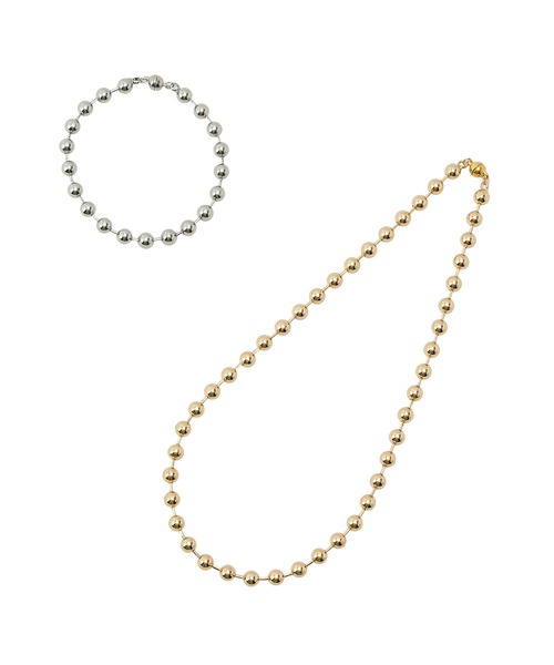 VIS(ビス)の「【3WAY】バイカラーマグネットボールチェーンネックレス(ネックレス・レディース・ゴールド系その他/シルバー・FREE)」の15枚目の写真