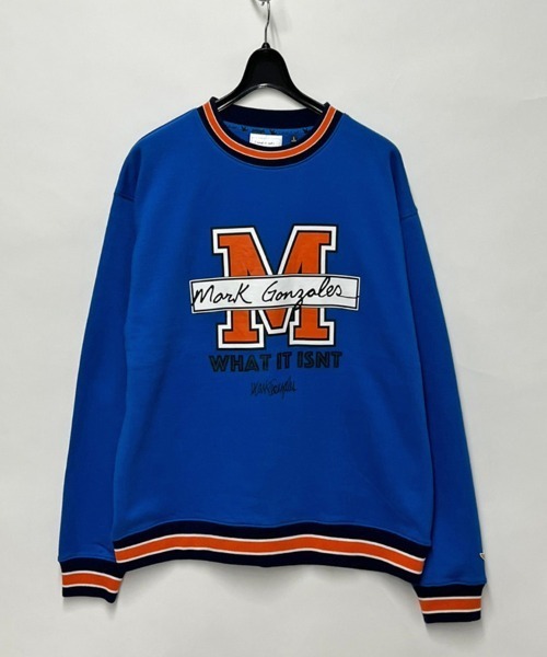 （What it isNt）ART BY MARKGONZALES（ワットイットイズント）の「What it isNt-MG【62322】(ワットイットイズント) アートバイ マークゴンザレス/ラインリブトレーナー（スウェット・メンズ・ホワイト/グレー/ブルー/グリーン・L/XL）」の17枚目の写真