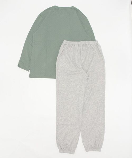 COMME CI COMME CA（コムシコムサ）の「COMME CI COMME CA/コムシコムサ　ルームウェア　長袖長パンツ　表裏綿100％キルト/ダンボールニット　セットアップ（ルームウェア/パジャマ・レディース・ピンク/アイボリー/モスグリーン・LARGE/MEDIUM/X-LARGE）」の4枚目の写真