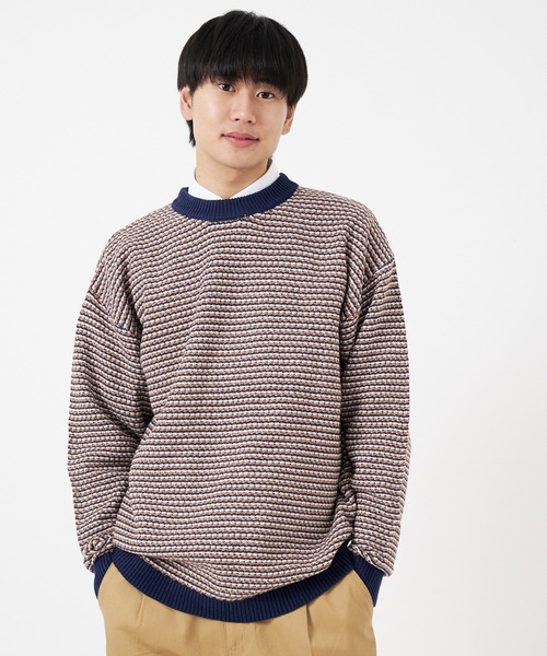 CORISCO（コリスコ）の「ジャガードニット クルー(M1)（ニット/セーター・メンズ・その他/ベージュ/グリーン・MEDIUM/LARGE/X-LARGE）」の3枚目の写真