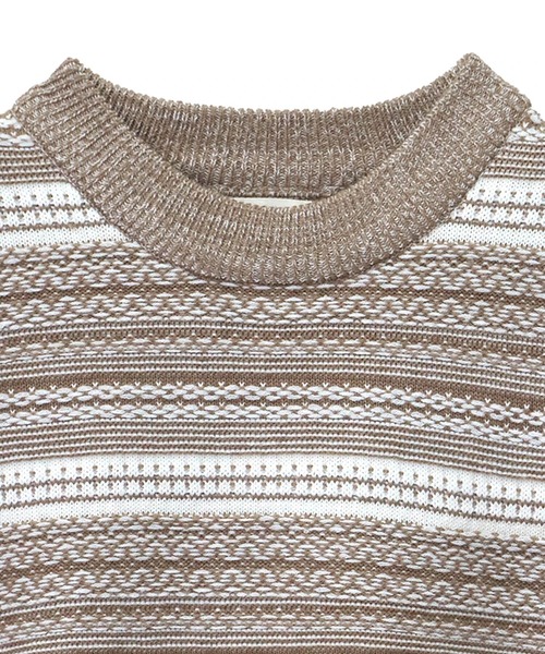 CORISCO（コリスコ）の「ジャガードニット クルー(M1)（ニット/セーター・メンズ・その他/ベージュ/グリーン・MEDIUM/LARGE/X-LARGE）」の5枚目の写真