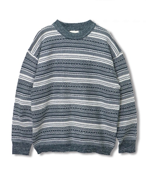 CORISCO（コリスコ）の「ジャガードニット クルー(M1)（ニット/セーター・メンズ・その他/ベージュ/グリーン・MEDIUM/LARGE/X-LARGE）」の11枚目の写真