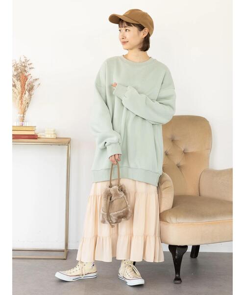 SLURR（スラ―）の「ウラキモウボリュームスリーブチュニック（チュニック・レディース・チャコールグレー/ミント/モカ/アイボリー・FREE）」の21枚目の写真