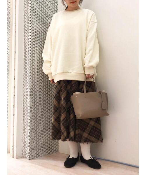 SLURR（スラ―）の「ウラキモウボリュームスリーブチュニック（チュニック・レディース・チャコールグレー/ミント/モカ/アイボリー・FREE）」の18枚目の写真