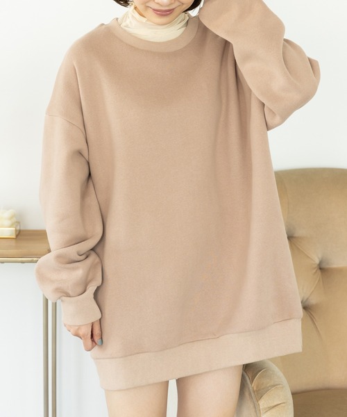 SLURR（スラ―）の「ウラキモウボリュームスリーブチュニック（チュニック・レディース・チャコールグレー/ミント/モカ/アイボリー・FREE）」の4枚目の写真