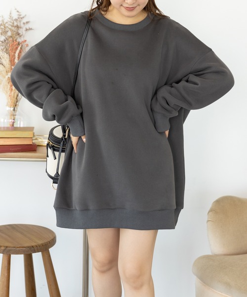 SLURR（スラ―）の「ウラキモウボリュームスリーブチュニック（チュニック・レディース・チャコールグレー/ミント/モカ/アイボリー・FREE）」の13枚目の写真