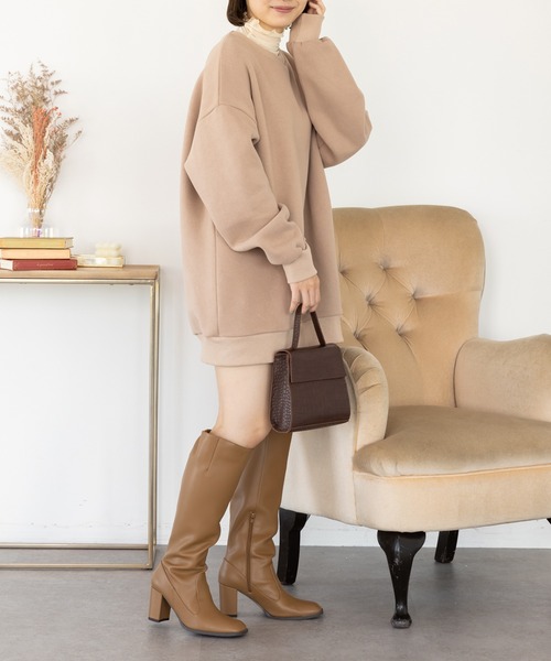 SLURR（スラ―）の「ウラキモウボリュームスリーブチュニック（チュニック・レディース・チャコールグレー/ミント/モカ/アイボリー・FREE）」の10枚目の写真