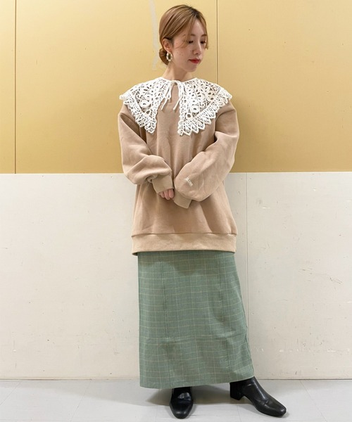 SLURR（スラ―）の「ウラキモウボリュームスリーブチュニック（チュニック・レディース・チャコールグレー/ミント/モカ/アイボリー・FREE）」の8枚目の写真