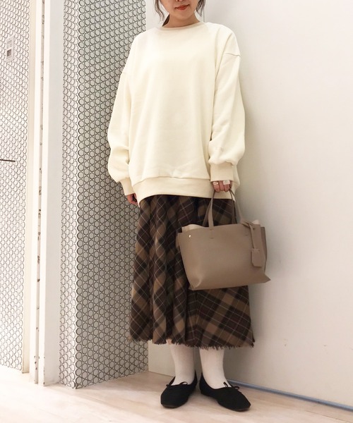 SLURR（スラ―）の「ウラキモウボリュームスリーブチュニック（チュニック・レディース・チャコールグレー/ミント/モカ/アイボリー・FREE）」の14枚目の写真