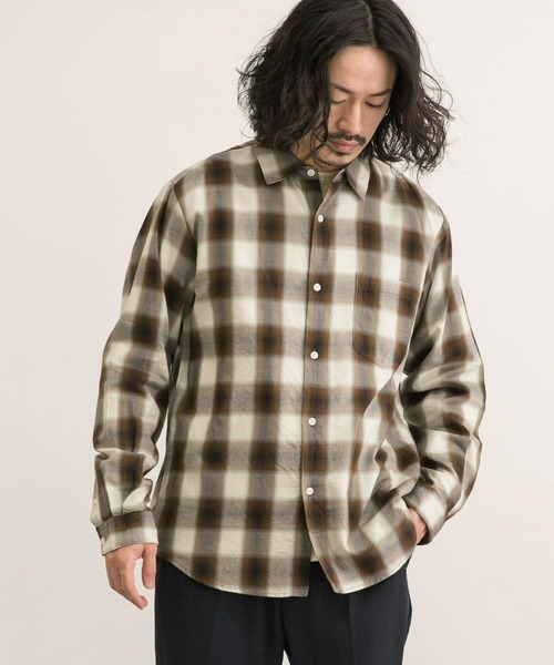 MANUAL ALPHABET（マニュアル アルファベット）の「MANUAL ALPHABET　TWILL CHECK L/F R/C SHIRTS（シャツ/ブラウス・メンズ・ブラウン系その他/ホワイト系その他・3/2）」の8枚目の写真