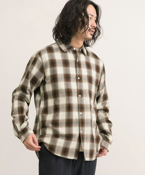 MANUAL ALPHABET（マニュアル アルファベット）の「MANUAL ALPHABET　TWILL CHECK L/F R/C SHIRTS（シャツ/ブラウス・メンズ・ブラウン系その他/ホワイト系その他・3/2）」の7枚目の写真