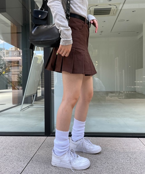 WEGO（ウィゴー）の「WEGO/プリーツ切り替えミニスカート（スカート・レディース・インディゴブルー/ブラウン・FREE）」の16枚目の写真