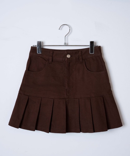WEGO（ウィゴー）の「WEGO/プリーツ切り替えミニスカート（スカート・レディース・インディゴブルー/ブラウン・FREE）」の7枚目の写真